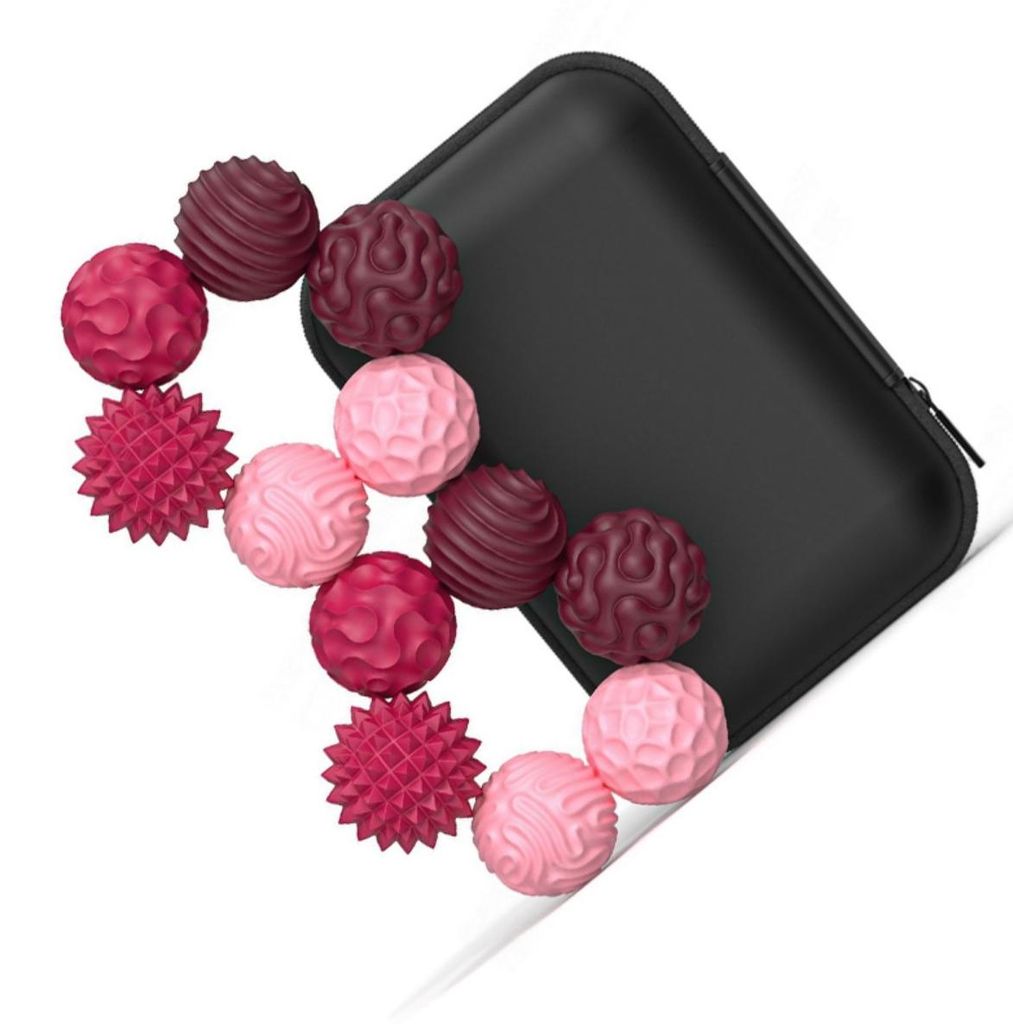 INF Silikon Magnetbälle 12er Set lebensmittelecht 3.3cm für Stress Rosenrot
