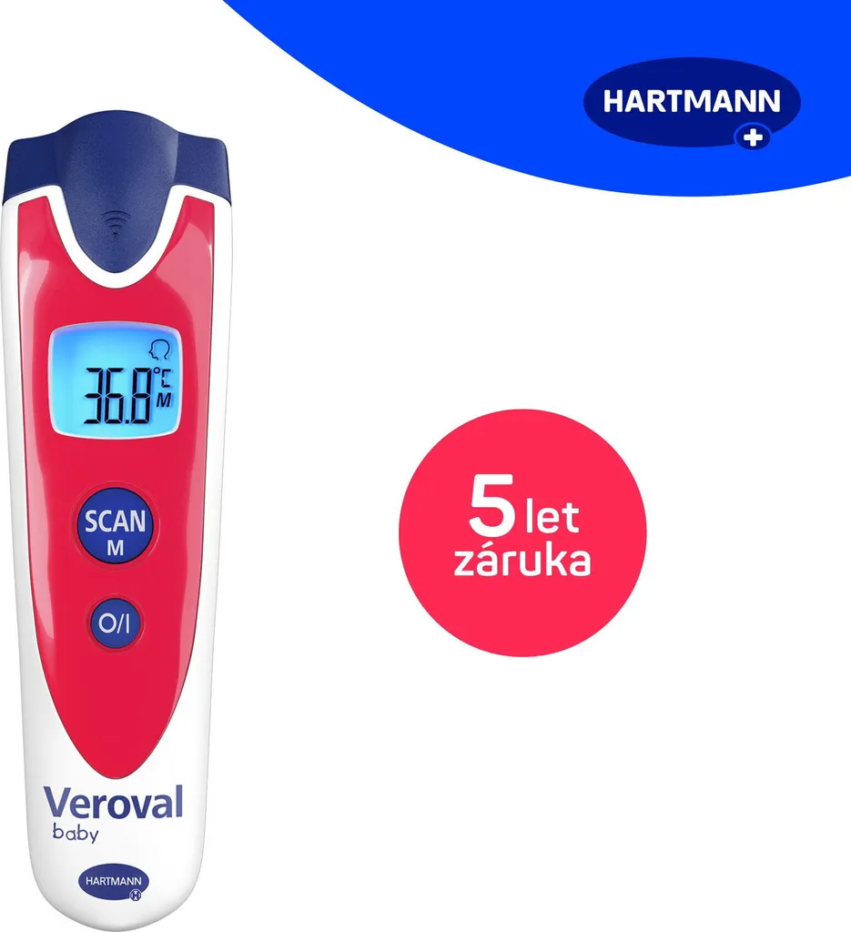HARTMANN Veroval Baby rouge : thermomètre frontal infrarouge médical