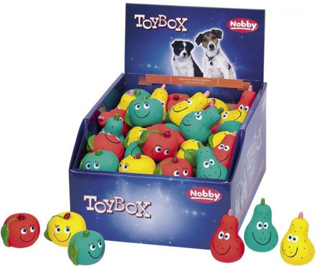 Latexspielzeug Obst 60Stück Display Produktbild 