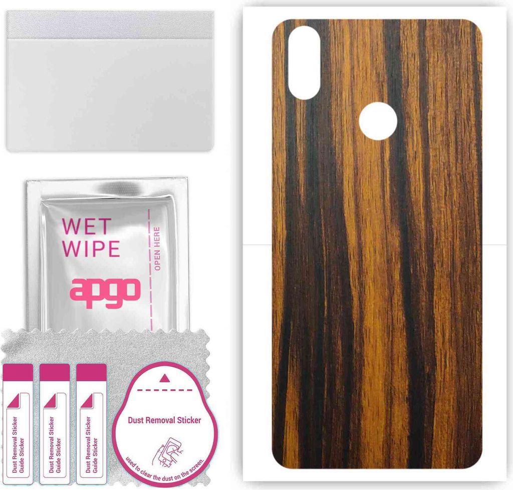 apgo Rückseite Schutzfolie, Skin, kompatibel mit Cubot J3 , Hinten Displayschutzfolie aus Vinylfolie, kratzfest, einfache Montage - Tigerwood