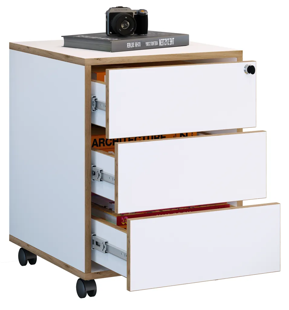 Contenitore a rulli Salia Bianco A. 50 x L. 42 x P. 45 cm