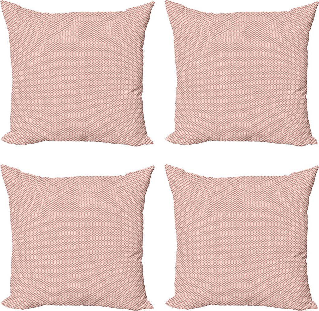 ABAKUHAUS Jahrgang Kissenbezug Set (4 Stück), Tupfen Pastelltöne Kunst, Moderner Doppelseitiger Digitaldruck, 60 cm x 60 cm, Getrocknete Rosen un...