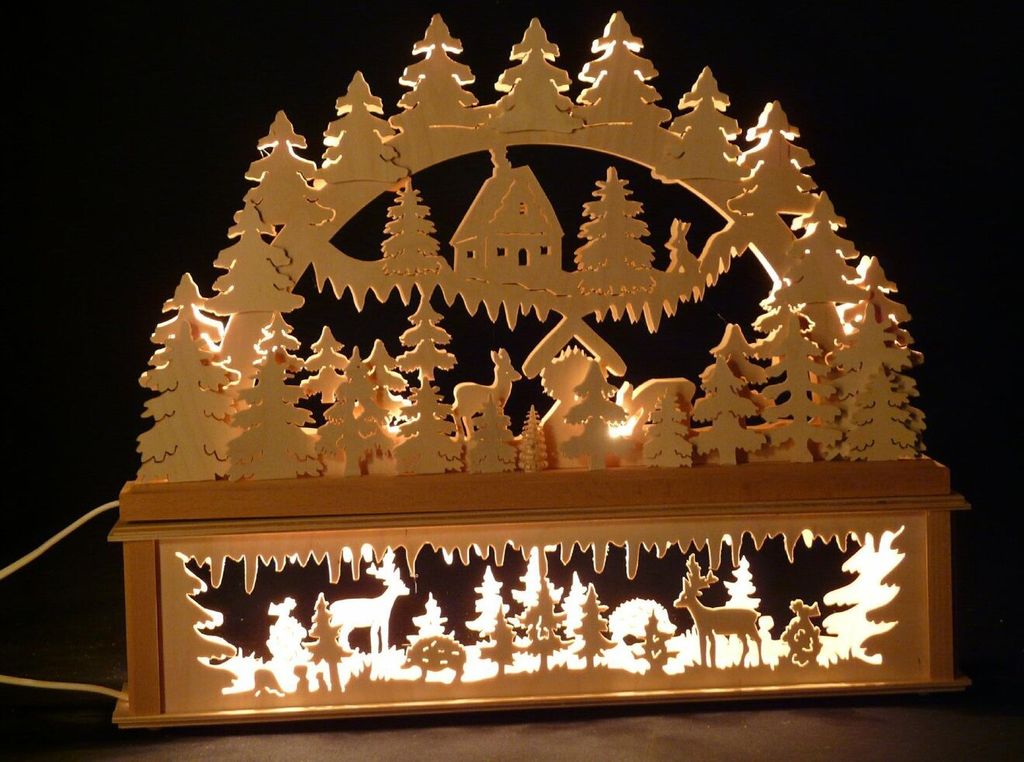 Original Erzgebirgischer Marken Schwibbogen Lichterbogen 50 x 43 cm K50-B_47