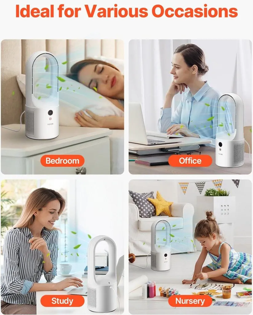 Ventilatore Desktop 12.99 Pollici Bladeless | Design Moderno White - 6