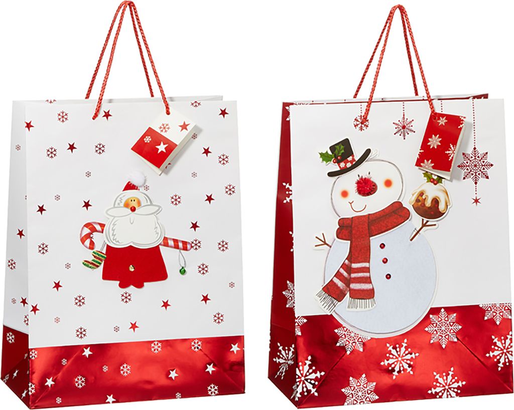 12 x Geschenktüten für Weihnachten in 3-D Optik - Produktbild 