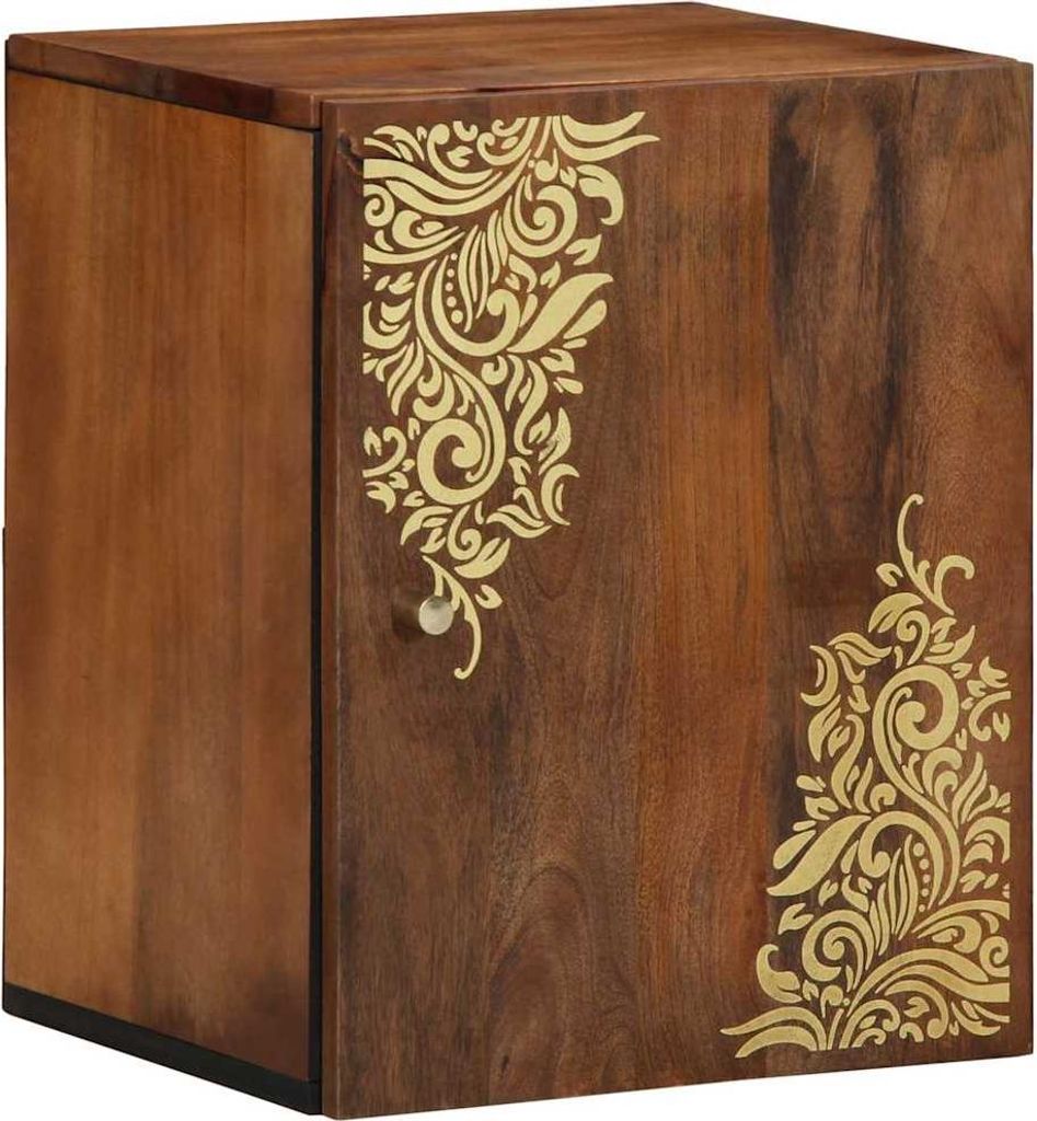 Wandschrank mit Tür Honigbraun 38 x 33 x 48 cm Massivholz Mango