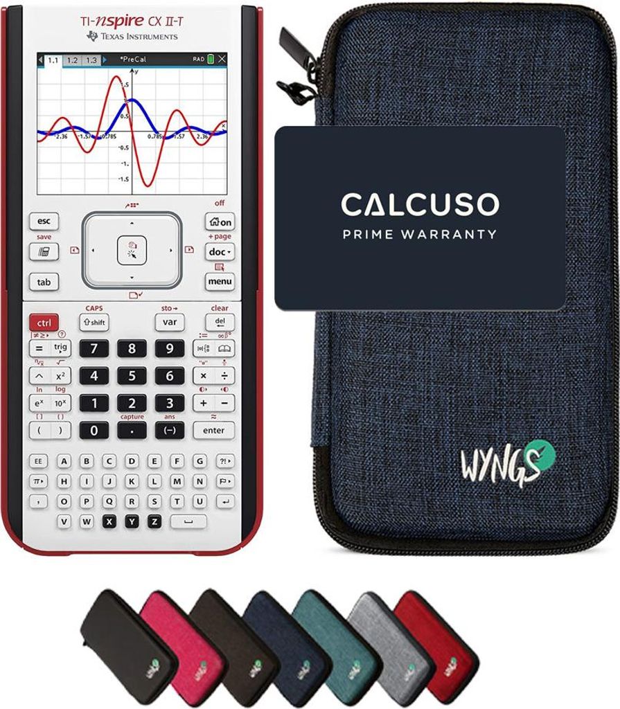 TI-Nspire CX II-T inkl. WYNGS Schutztasche Blau - Grafikrechner - Basic Set