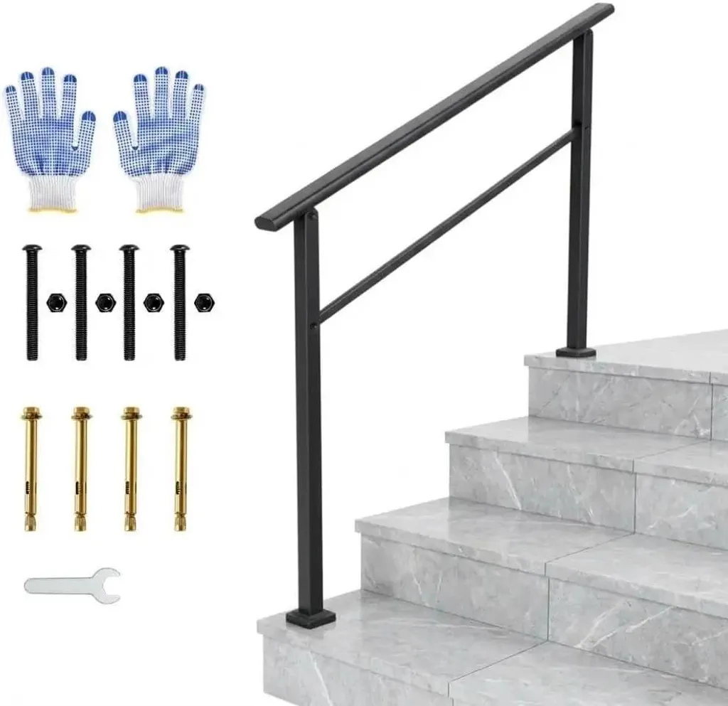 Garde-corps d'escalier en aluminium résistant aux intempéries pour jardin