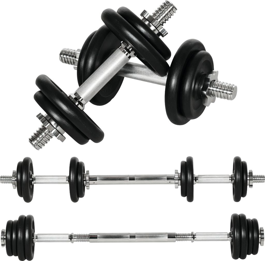 Pesi Palestra Manubri Regolabili Set Manubri Regolabili 2 In 1 - Da 20 A 50 Kg, Con Barra Di Collegamento Per Bilanciere Fitness Home Gym