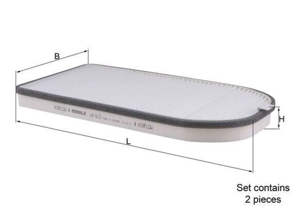 Filtre à pollen Mahle LA 613/S pour chauffage et ventilation habitacle