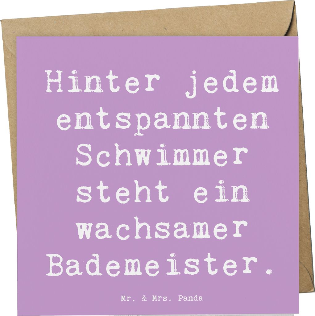 Mr. & Mrs. Panda doppelkarte Spruch Bademeister schützend - Produktbild 