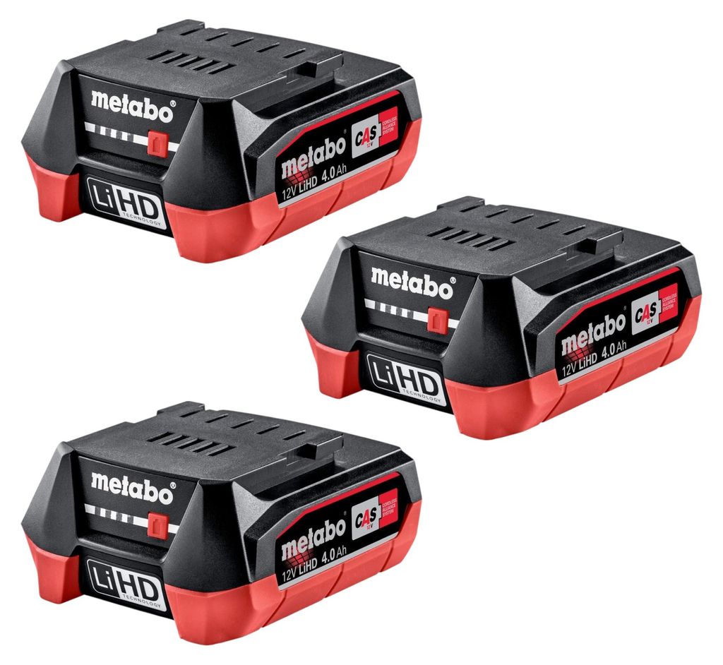 Sada akumulátorů Metabo 3x LiHD 12 V 4,0 Ah / 4000 mAh Obrázek produktu 