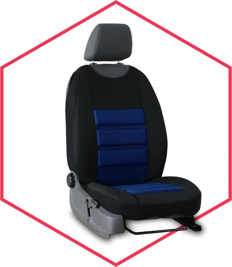 Ziciner Tappetino Protettivo Per Sedile Auto, 61x54 Cm, In Pelle Con Tasca, Universale, Nero/Blu