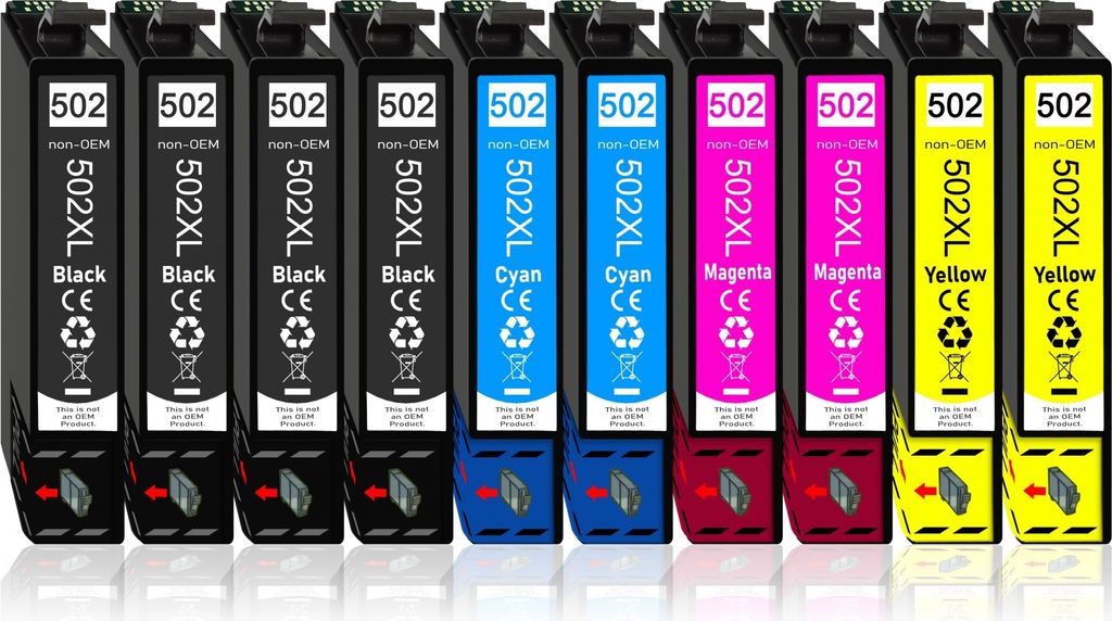 10er Pack Druckerpatronen 502 502XL kompatibel mit Epson WF-2865