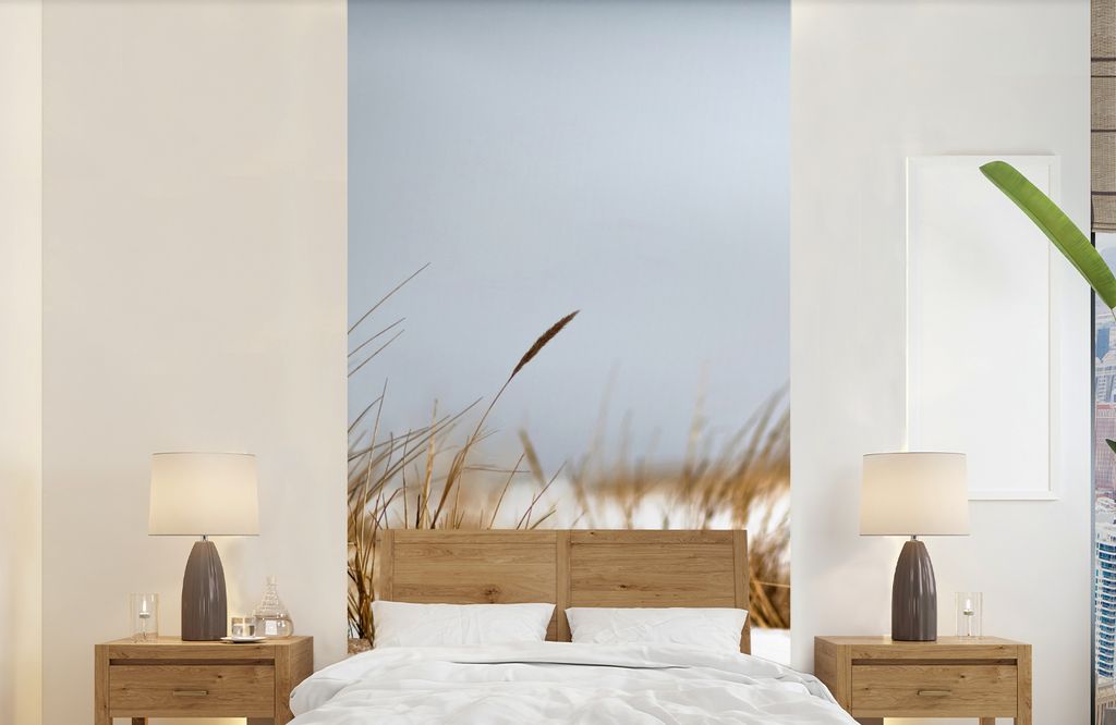 MuchoWow Fototapete für Wohnzimmer oder Schlafzimmer Wandtapete Vinyl Motivtapete Dünen im Schnee - 120x240 cm - Hintergrundbild