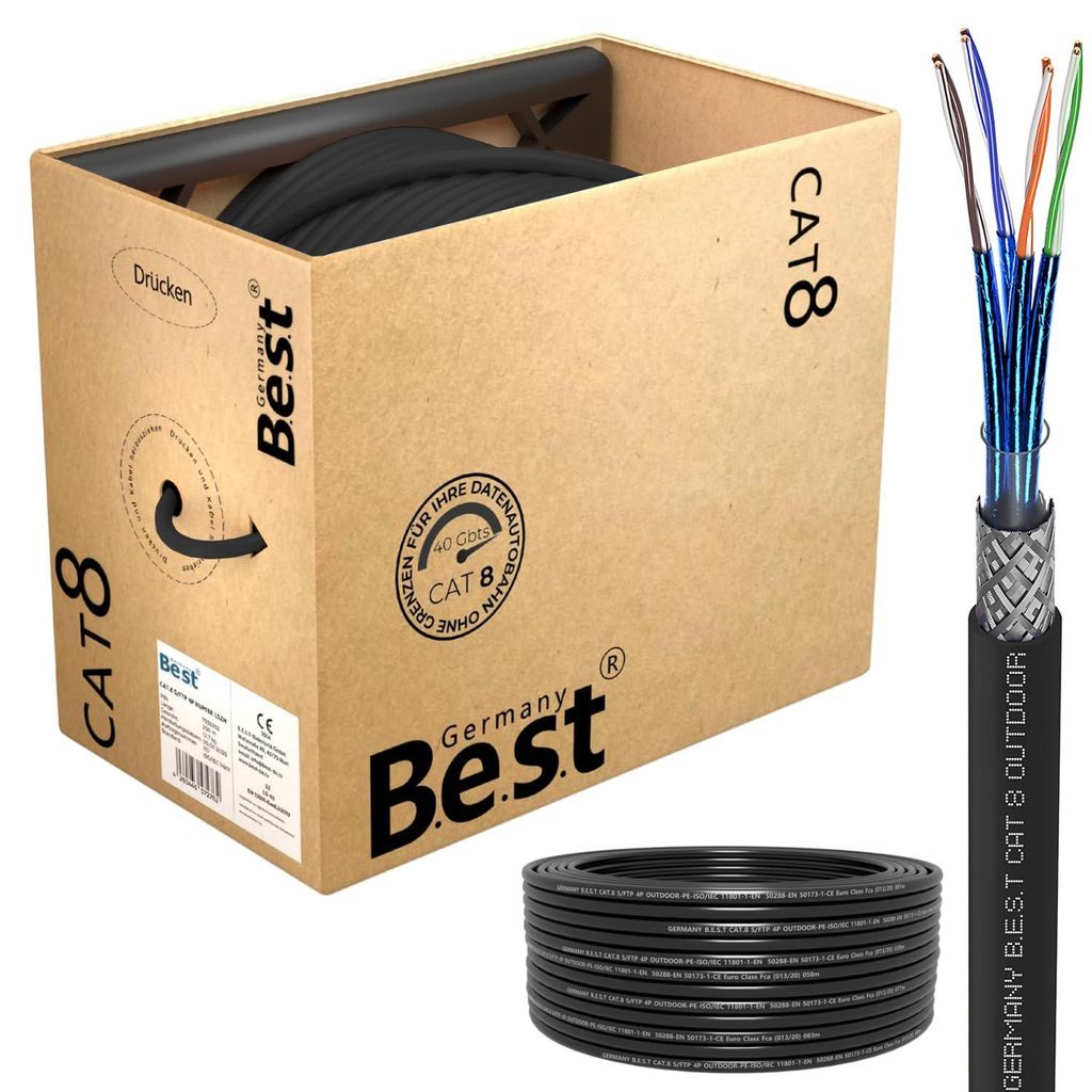 B.E.S.T. 200 m CAT 8.1 Outdoor Netzwerkkabel S/FTP 40 Produktbild 