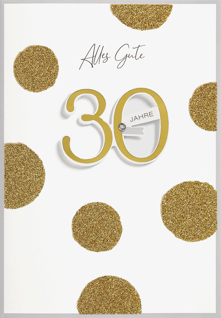 30 Geburtstag Glückwunschkarte im Format 115x17cm mit Umschlag