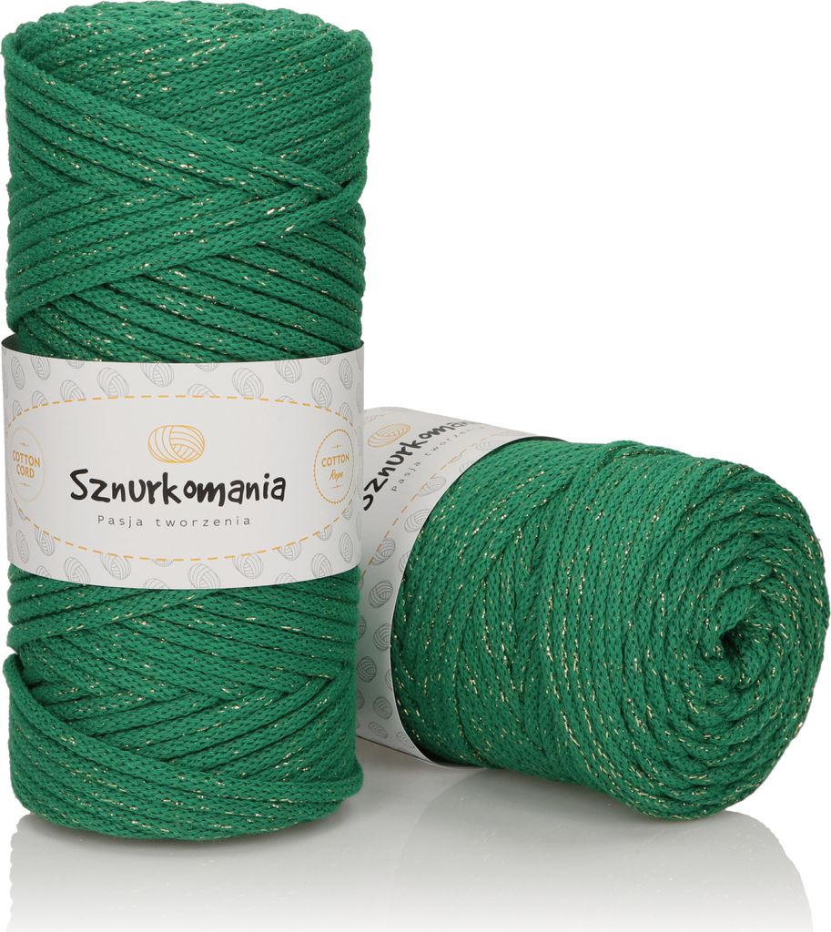 Glitzer-Baumwollkordel 5 mm, Kordel mit Kern, geflochtene Kordel mit Metallicfaden, Häkelkordel, Makrameekordel, Glanzkordel, viele Farben