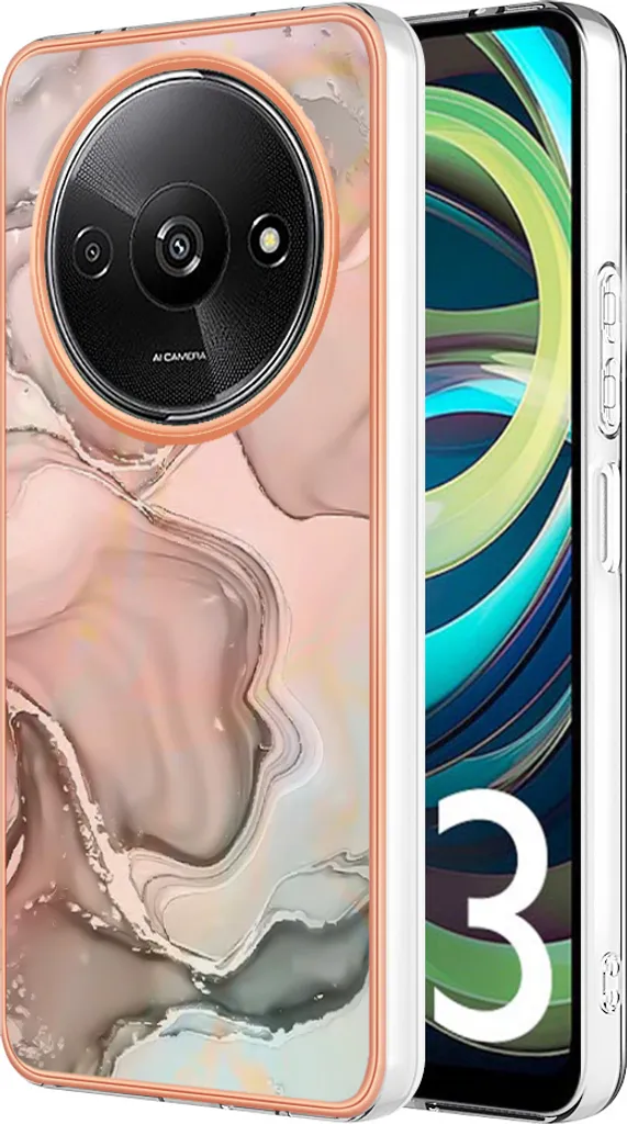 Cover Redmi A3 Design Beige | Custodia Silicone TPU Fantasia Artistica
