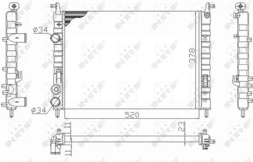 Radiateur moteur NRF 58726 - OE 46779393 pour Fiat Palio et Strada