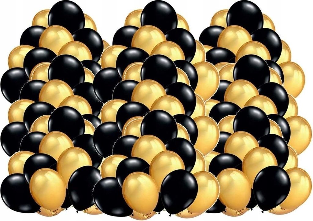 Schwarze und goldene Ballons, Set mit 100 Stück, für Produktbild 