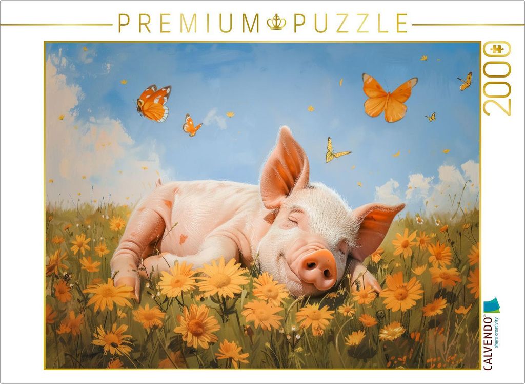 CALVENDO Puzzle Mit einem fröhlichen Herzen ist jeder Tag ein Glückstag | 2000 Teile Lege-Größe 90x67cm Foto-Puzzle für glückliche Stunden