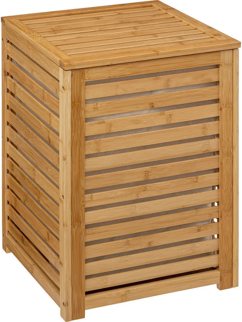 Bac à linge 65L Sicela idéal pour salle de bain zen en bois de bambou