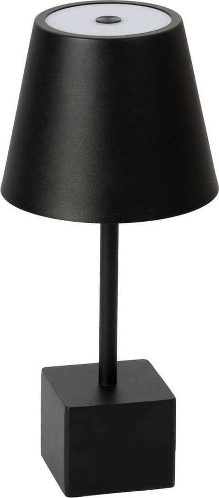 Lindby LED-Akkutischleuchte Janea CUBE, schwarz, Metall