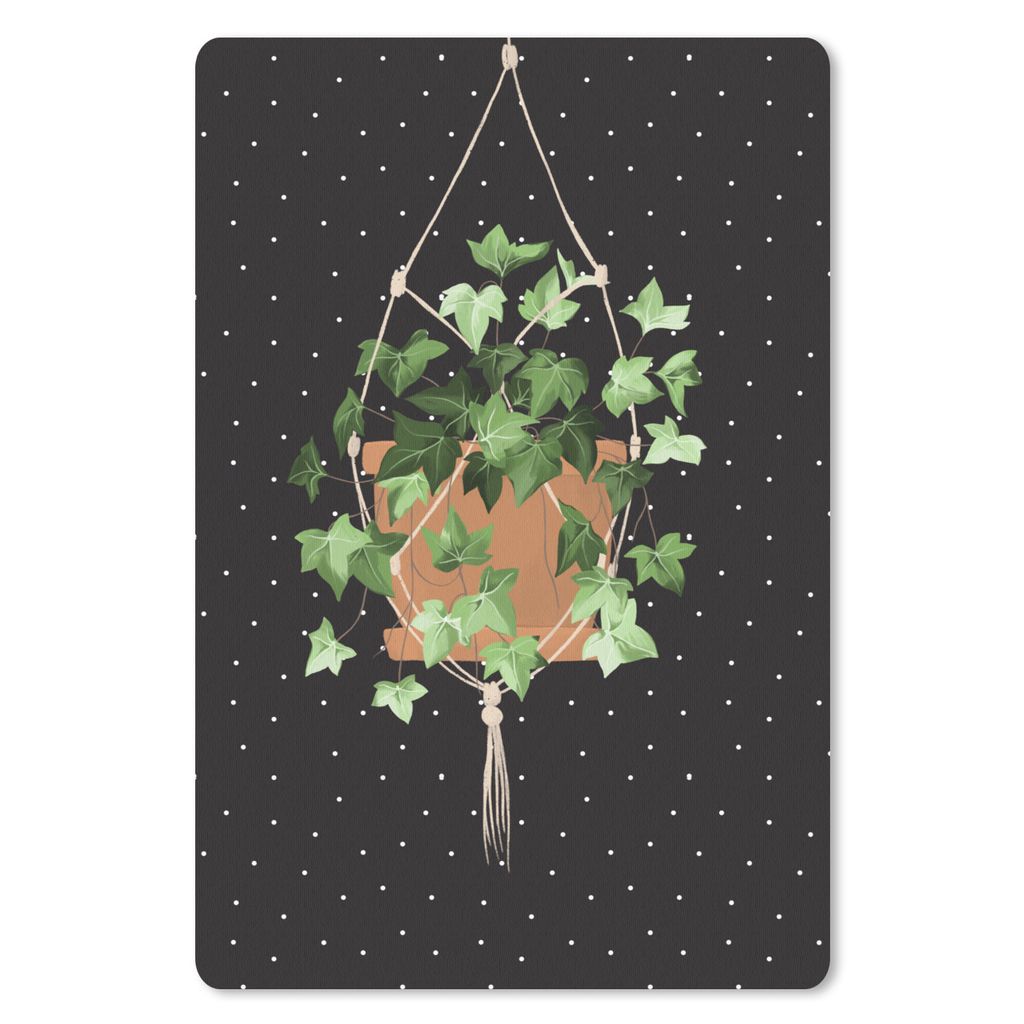 MuchoWow Mauspad Mousepad Pflanzen - Hängepflanzen - Dots 40x60 cm - Mousepads - Maus Mat - Pad - Mausunterlage - Schreibtisch Accesoire