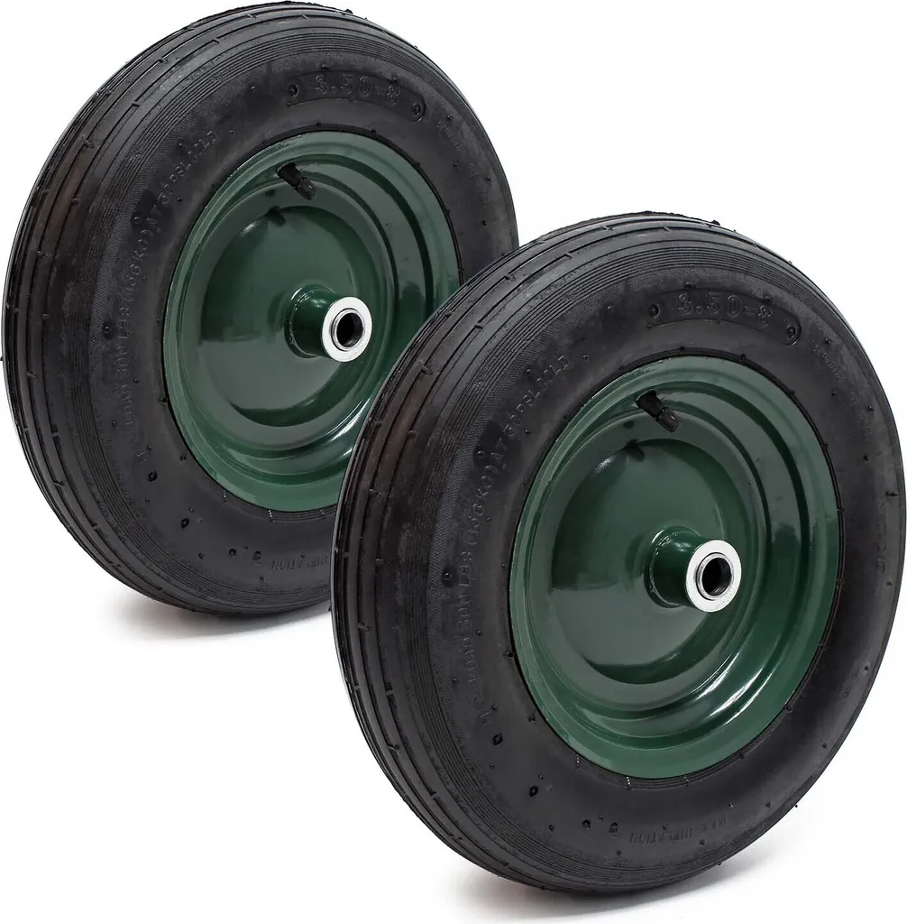 Pneu pour Diable et Chariot 3.50-8 Roue de Secours Complète 120kg x2