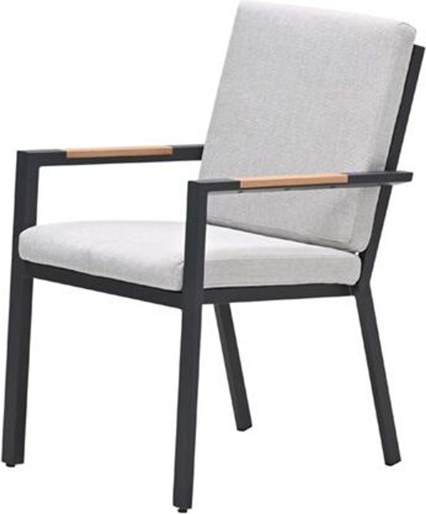Garden Impressions Felini Dining Stuhl - carbon black - valley sand - light teaklook