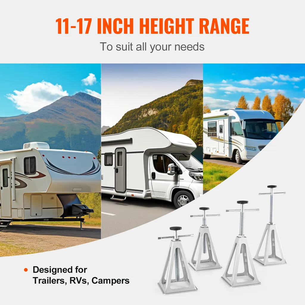 Vérin stabilisateur léger pour camping-car réglable et robuste 2.7t - 4