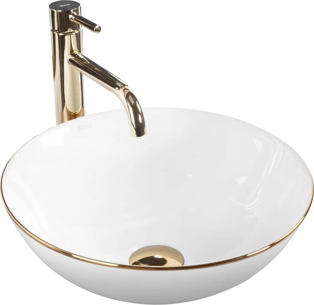 Lavabo Stella White Gold Edge: Must-have Arredo Bagno Bianco Oro