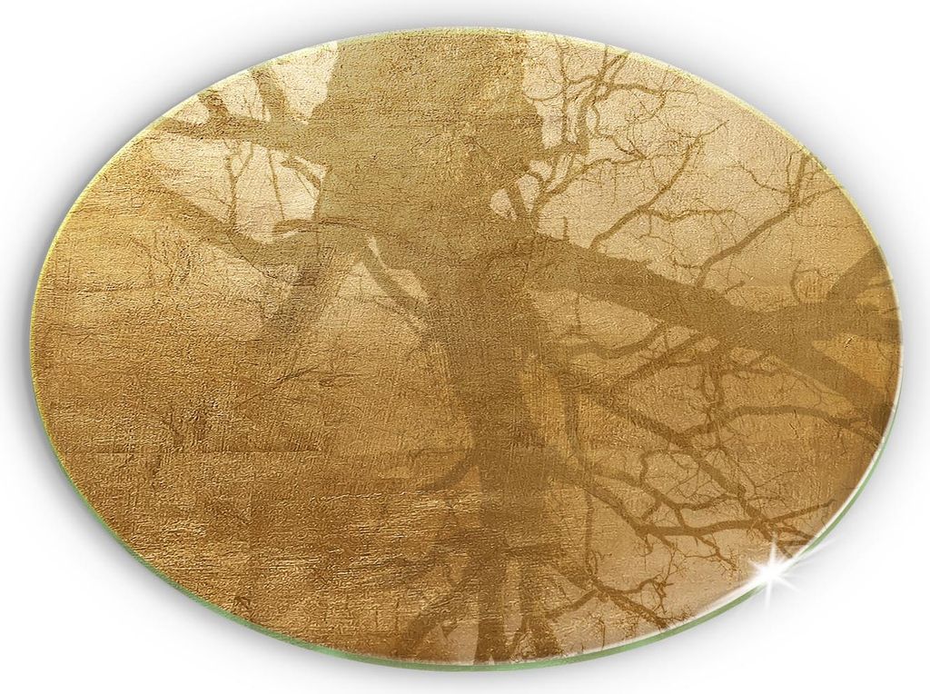 Glas Grabkerzen Untersetzer Motiv Gummifüße - 40 cm - Goldbeschaffenheitshintergrund