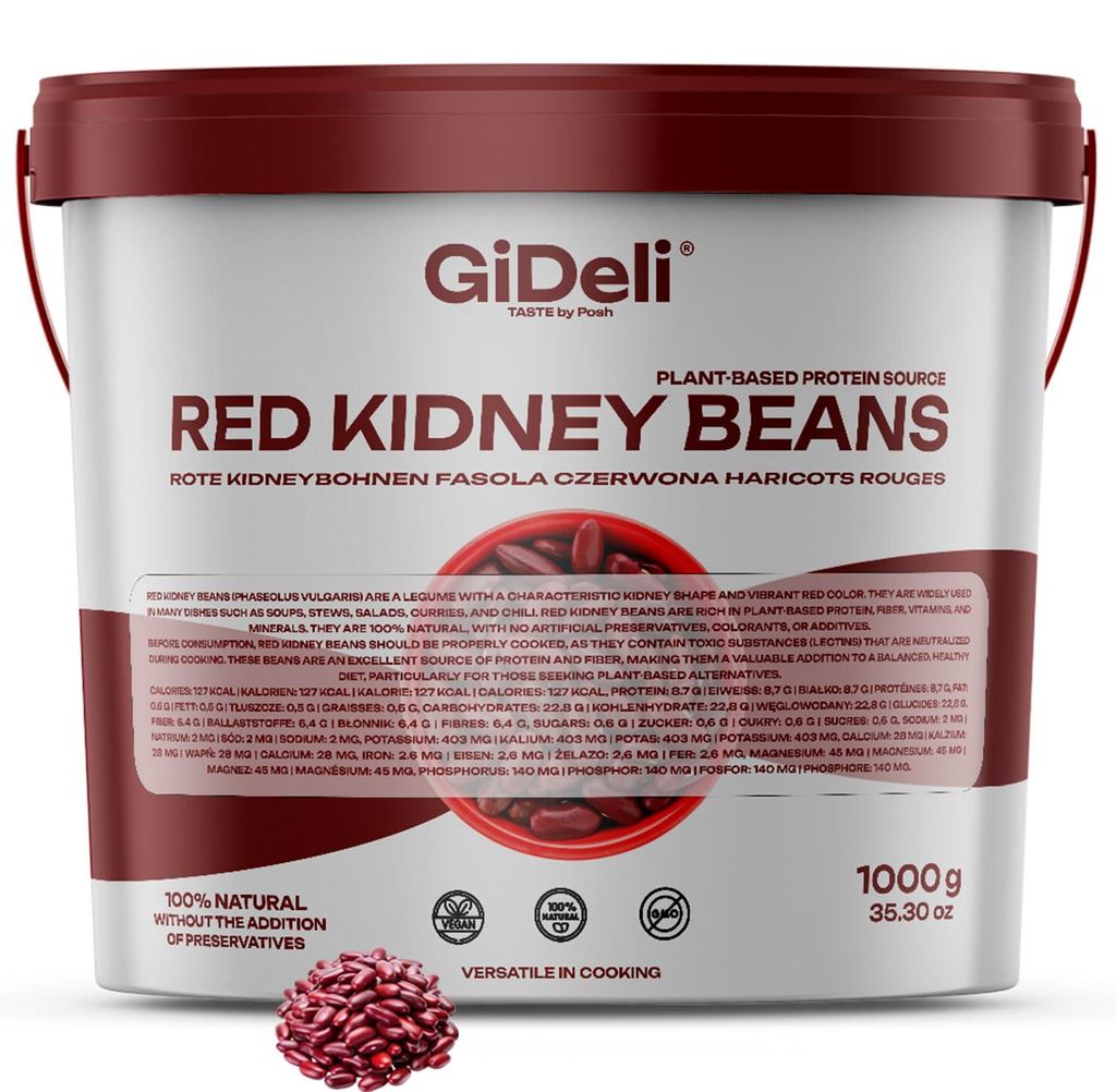 Kidneybohnen Rote Bohnen 1kg Getrocknet Vegan Protein Ballaststoffreich GiDeli