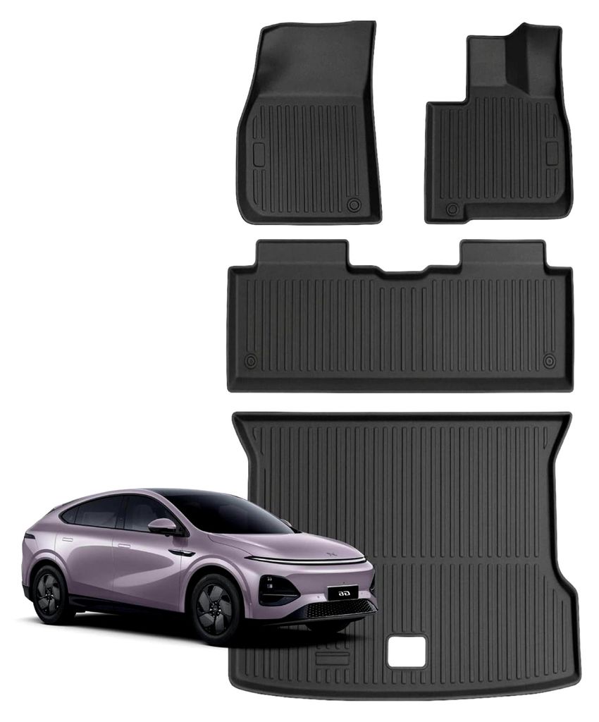 Premium TPE Auto Fußmatten und Kofferraummatte für XPENG G6 2025/2026 – Passgenau, rutschfest, wasserdicht, geruchlos, Allwetter-Set, Schwarz
