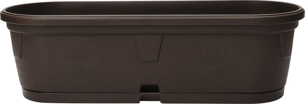 Pflanzkübel Blumenkasten Blumentopf Blumenkübel länglich oval 50cm dunkelbraun