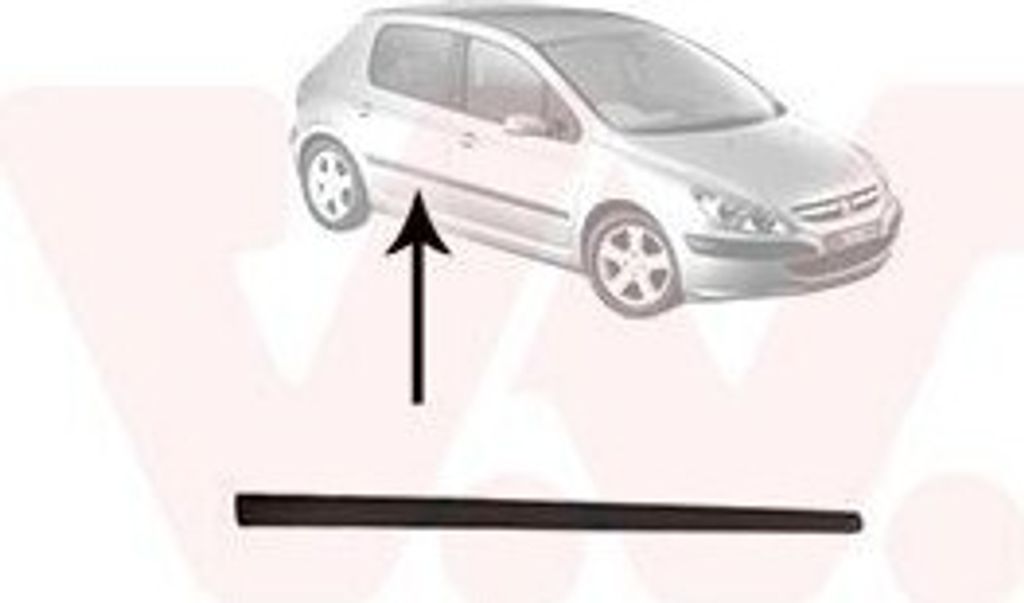 VAN WEZEL Zierleiste für die Tür Hinten Rechts Leiste passend für PEUGEOT 307 (3A/C) 4040406