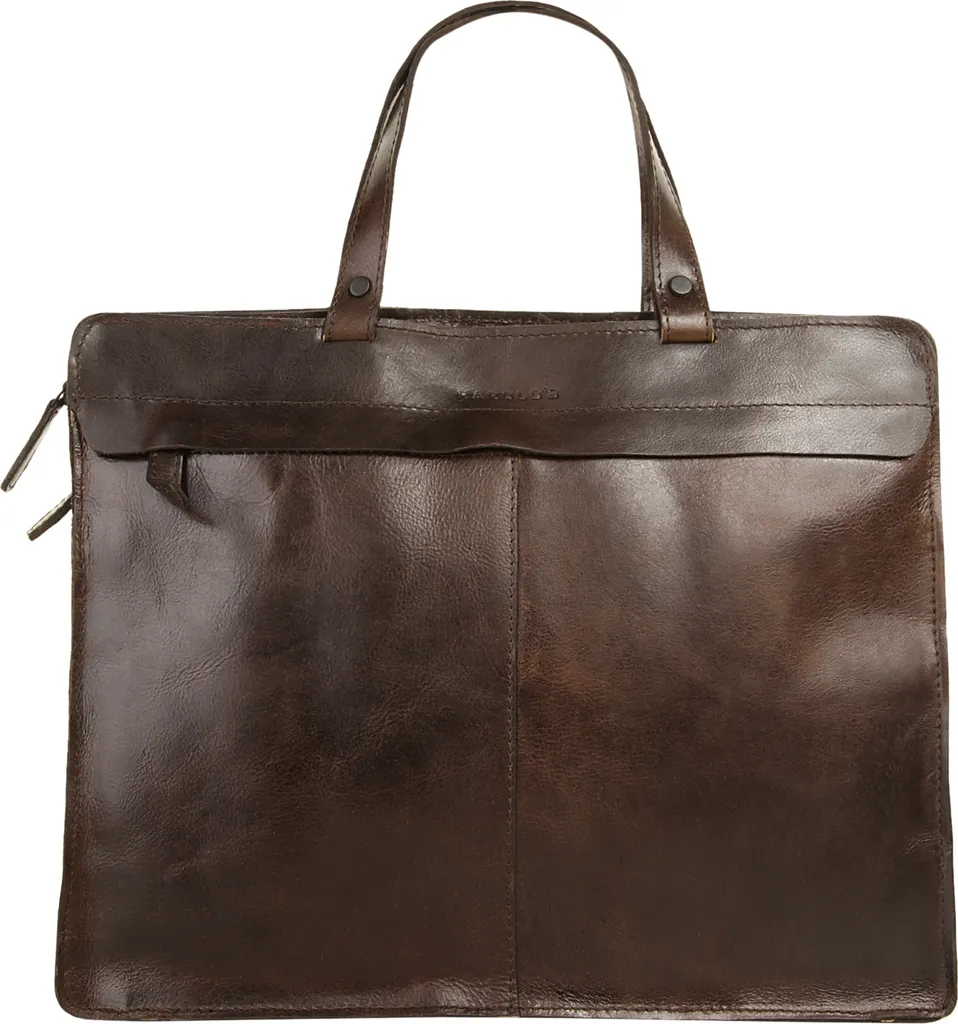 Mallette Cuir Double Compartiment Aberdeen Brown Marron Foncé de Qualité - 9