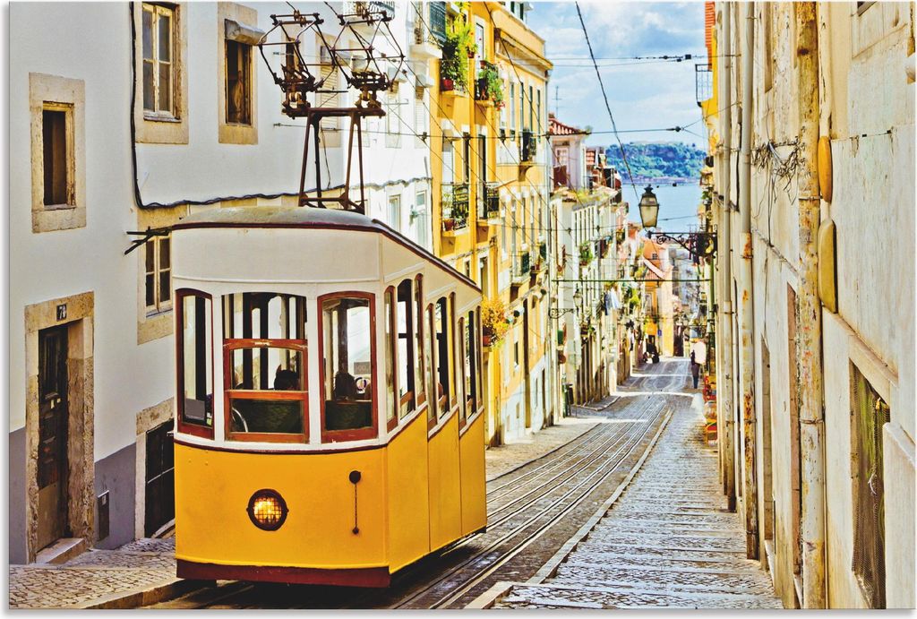 ARTland Wandbild Alu für Innen & Outdoor Ascensor da Gloria in Lissabon Größe: 30x20 cm