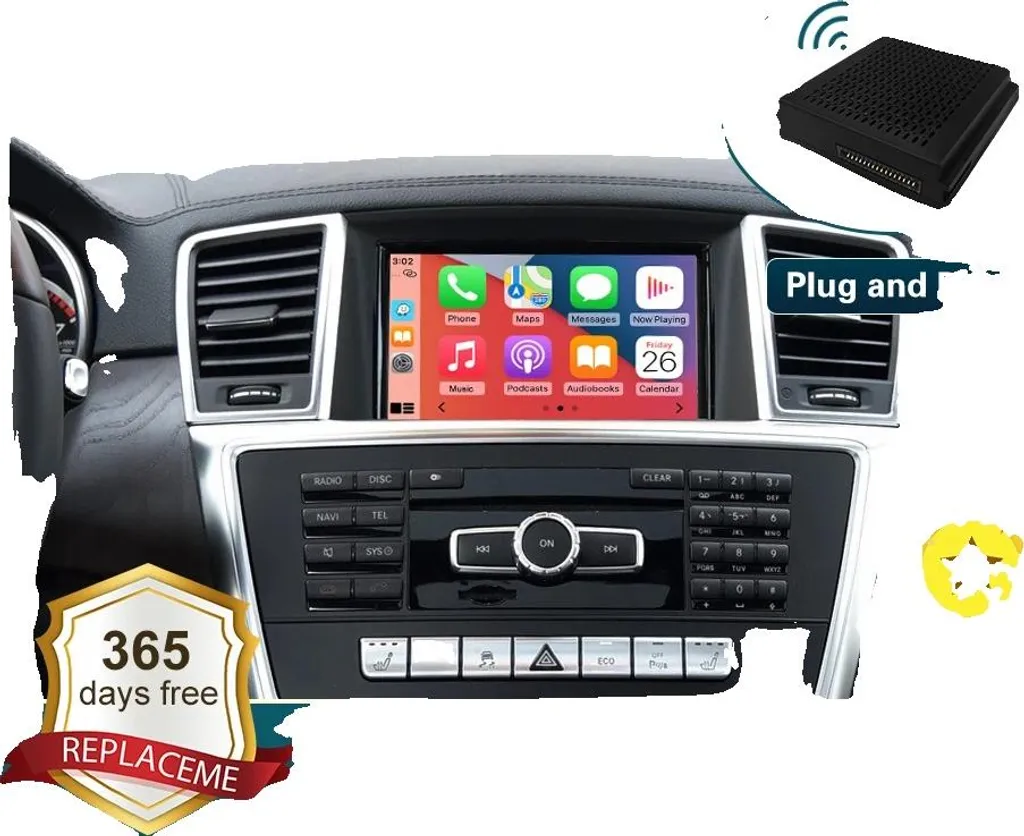 Adaptateur Android Auto et CarPlay Sans Fil via Wi-Fi avec Écran Intégré