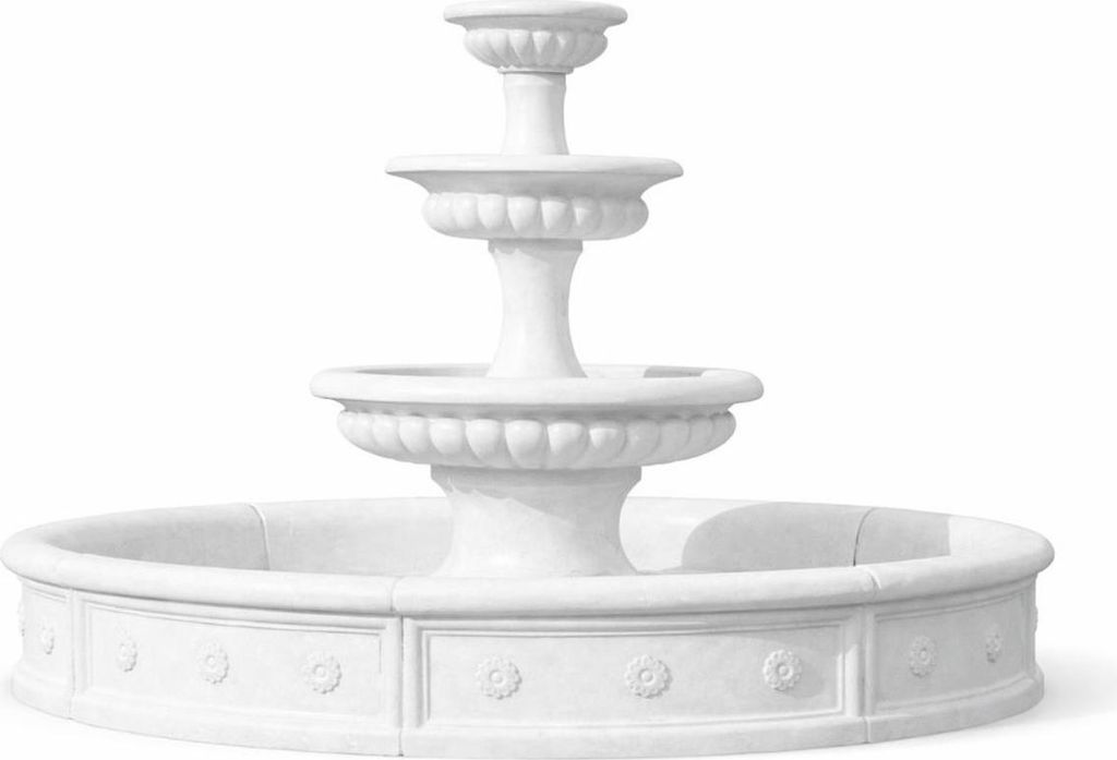 Casa Padrino Barock Garten Deko Springbrunnen Weiß Ø 255 x H. 171 cm