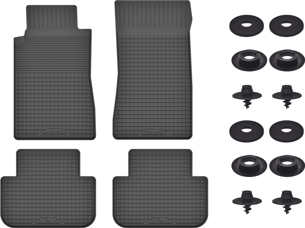 Gummimatten Mit Stoppern Für: Mercedes C140 / W140 (1992-1999) Schwarz Set