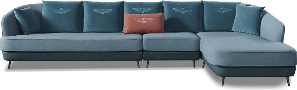 Sofa Ecksofa L Form Wohnlandschaft Designer Couch Polster Sitz Garnitur Textil