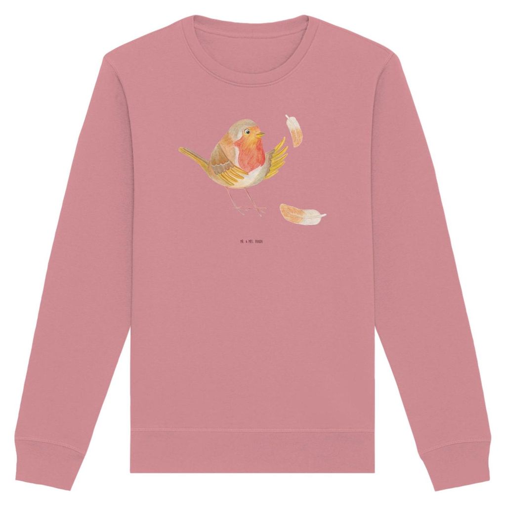Mr. & Mrs. Panda Baumwoll Pullover Rotkehlchen Federn Größe S - Canyon Pink - Geschenk, Motivation Sprüche, Spruch Mut, Motivationsbilder, Bio, ...