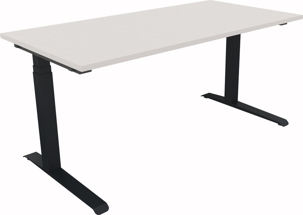 Sitz-/Stehtisch Kufe Doppels. Quad. B1600xT800xH645-1275 an/Weiß