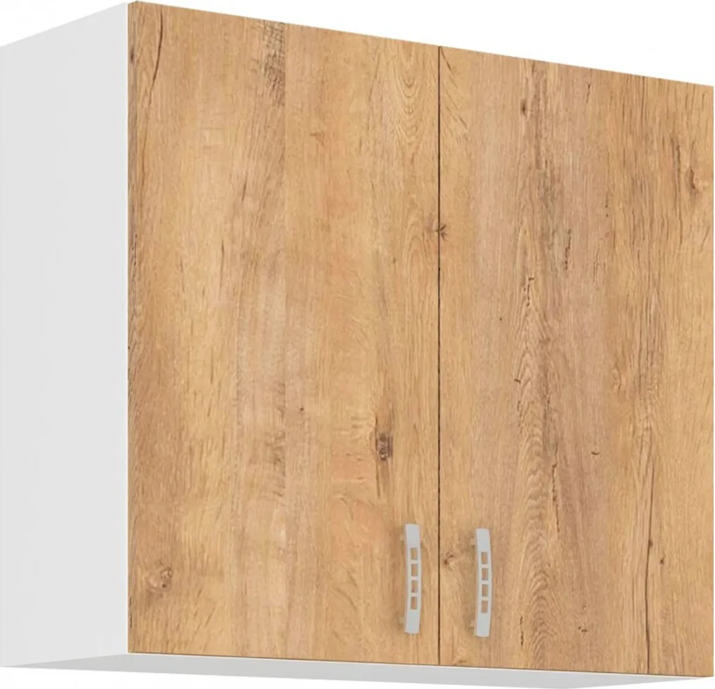 Armadietto Pensile SABRYA 80 cm Rovere Lefkas Bianco | Montaggio Facile