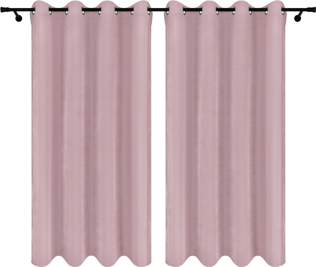 Fertige Vorhänge aus Velours mit Ösen 140x250 cm 2 Stücke Rosa Puderrosa Blickdichte Gardinen