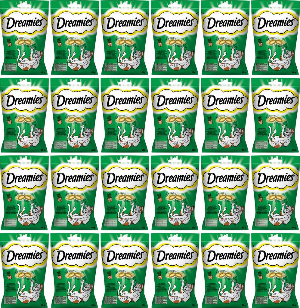 Dreamies Katzensnacks Katzenleckerlis Catnip mit Katzenminze Geschmack 24 x 60g