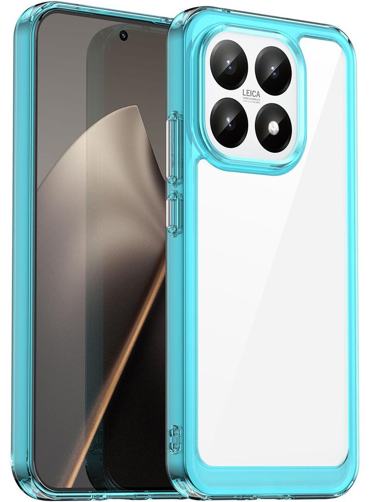 Hülle für Xiaomi 15T, Klar Rückseite Stoßfeste TPU Silikon Bumper Schutzhülle Hellblau